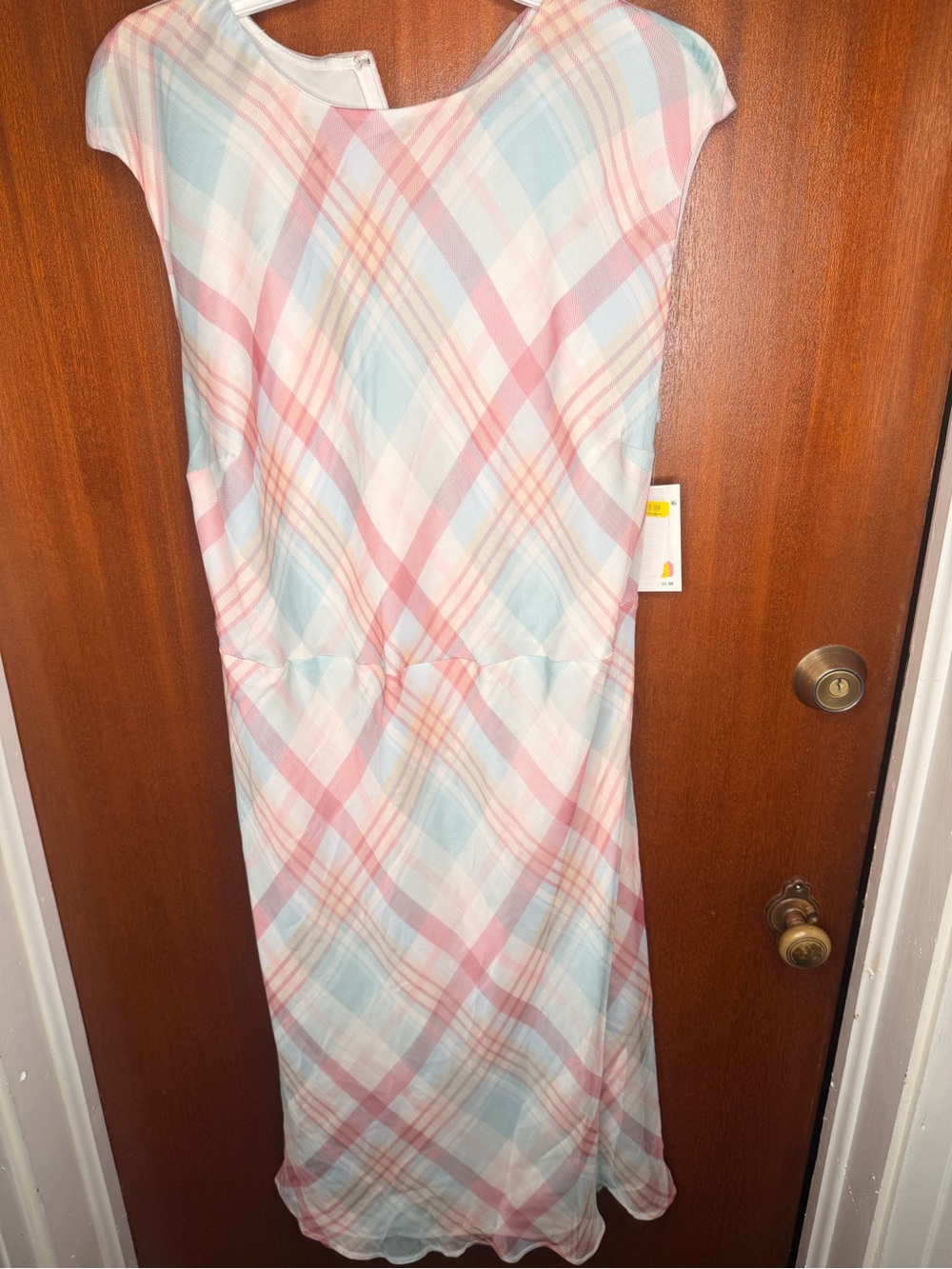 Lauren Ralph Lauren Pastel Plaid Shift Dress - Pink, Light Blue & Cream